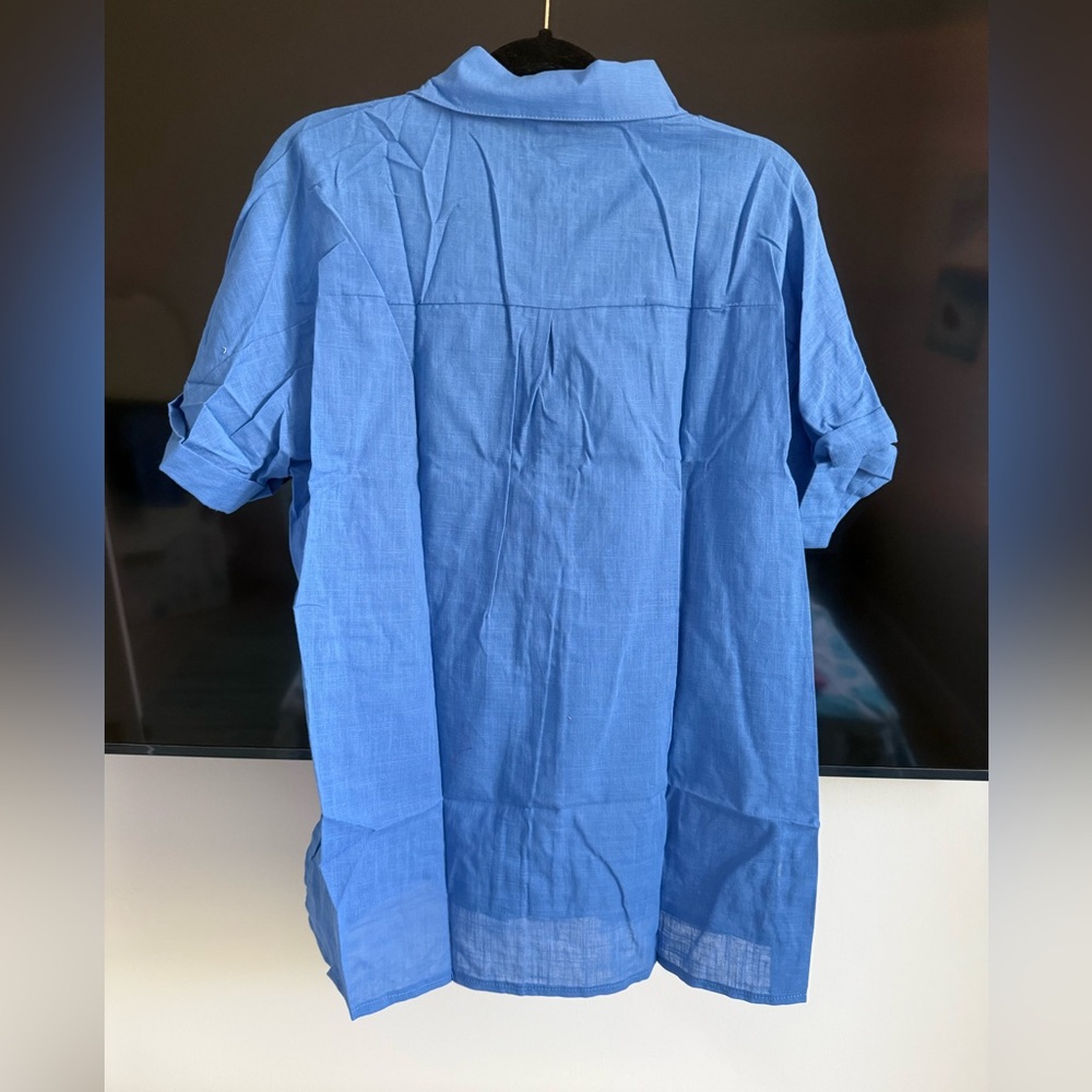 Blue Button-Up Shirt - Picture 3 of 4